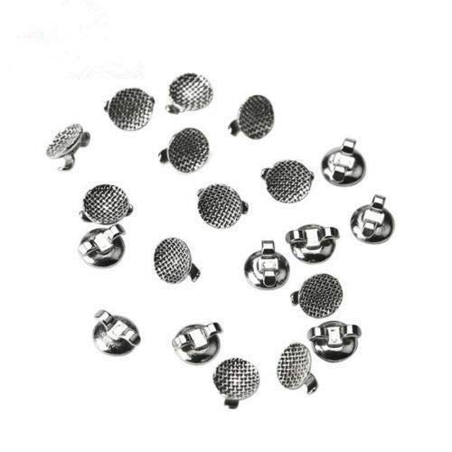 Miniatura 3 de Paquete de 10 soportes de ortodoncia dental sino, botones linguales, ojales de alas dobles, 10 unidades (alas dobles (redonda))