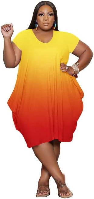 YeGine Oversize Tshirt Dress for Women Casual Plus Size Short Sleeves Midi Tunic Dresses with Pockets - Image 4