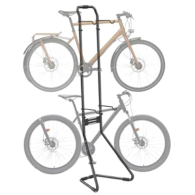 Mimoke Soporte para 2 Bicicletas, Aparcabicicletas Soporte de Bicicletas Completamente Ajustable por Gravedad para Garaje, para Bicicletas de Carretera, MTB y Híbridas