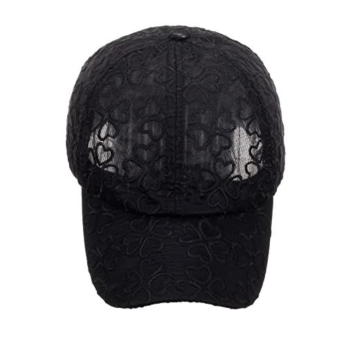 Mesh Baseball Cap For Men Women Lace Black White Retro Breathable Trucker Hat Adjustable Fitted Fashion Low Profile Sun Hat #TOP4