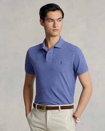Image of POLO RALPH LAUREN Men's New Classic Fit Polo Shirt (US, Alpha, X-Large, Regular, Regular, Dark Blue Heather)
