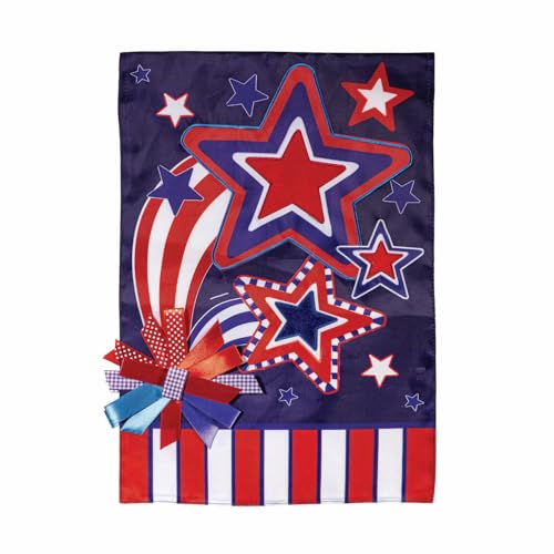 Evergreen Patriotic Garden Flag 12x18 Double Sided Patriotic House Flags For Outside Small American Flag for Yard Porch Garden (Stars and Stripes)
