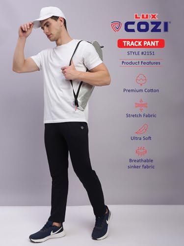 Image of Lux Cozi Solid Regular Fit Cotton Track Pant for Men |Track Pants for Running, Gym, Sports, and Casual Wear