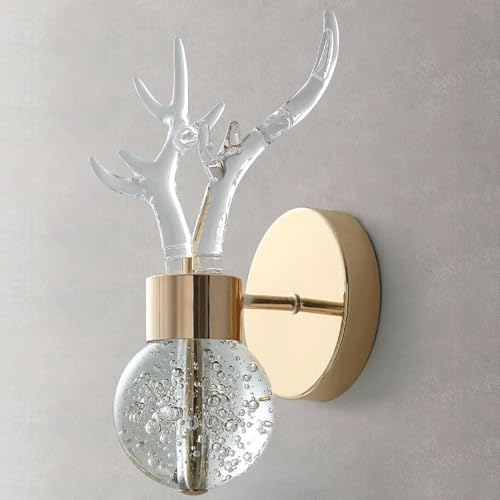 Lámpara de pared LED cristal blanco cálido 3000K dorada 4