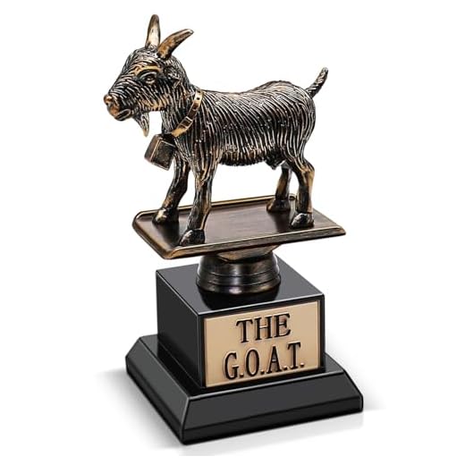 Flexzion The Goat Trophy Award - Greatest of All Time Funny Trophy for Adults, Engraved Plate with Statue, Unique Recognition Gift Plaque for Fantasy Sports, Employee, Teacher, Boss, Friend, & More