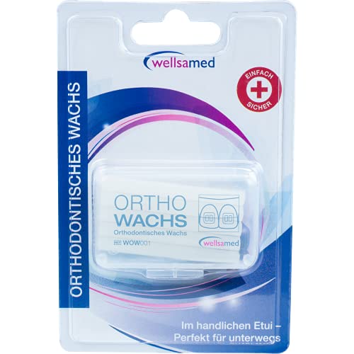 wellsamed kieferorthopädisches Wachs, Zahnwachs, orthodontisches Wachs, KFO Dental Wachs, Schutzwachs für Zahnspangen, 5 Streifen