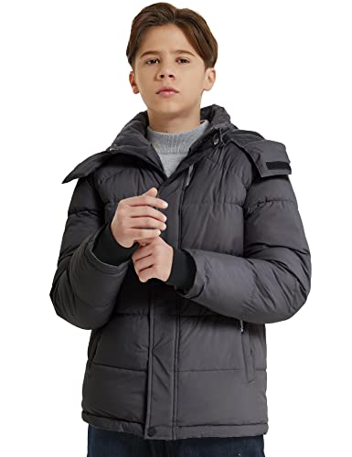 Image of Wantdo Boys Puffy Winter Coats Fleece-Lined Snow Jackets Removable Hood | Removable Hood, Windproof, Machine Washable