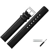 MARBURGER Uhrenarmband 20mm Leder Schwarz XL - Werkzeug Montage Set 6392010000120