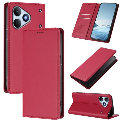 Cover �Ή��@�� for Realme Note 80 4G,�Ή��@�� for Realme Note 80 4G PU�{�}�b�gTPU �}�O�l�b�g�X�i�b�v���E�H���b�g�X�}�z�P�[�X Red
