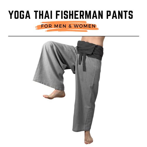 2 Tone Thai Fisherman Pants for Men & Women Trousers Perfect for Yoga, Martial Arts, Pirate, Medieval, Japanese Samurai Pantalones4