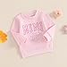 Winioder Mommy and Me Matching Outfits Cute Bow Mama and Mini Long Sleeve Crewneck Sweatshirt Tops Mother Baby Matching Clothes (Baby, 2-3 Years, Pink)