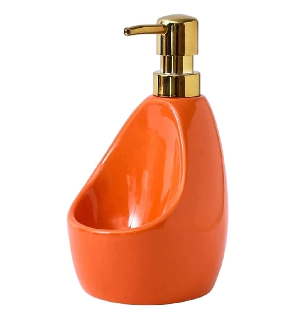 Dispenser Sapone Dispenser Di Sapone In Ceramica Da 20,29 Once, Decorativo Per Bagno Per Bagno Cucina(Oranje)