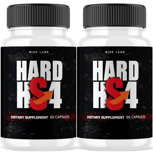(2 Pack) Hard HS4 Capsules, Hard HS4 for Men's Health, Hard HS4 Extra Strength Pills, Hard HS4 Male Support for Overall Performance, Hard HS4 Maximum Formula Reviews, Pastillas (120 Capsules)