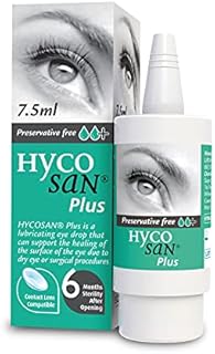 Hycosan Plus - Preservative Free Eyedrops - 0.1% Sodium Hyaluronate and 2% Dexpanthenol to Aid in The Natural Healing of a Damaged Eye Surface Due to Surgery, Injury or Dry Eyes - 7.5ml