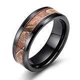SOMEN TUNGSTEN 8mm Camo Rings for Men Black Ceramic Camouflage Wedding Band Size 9
