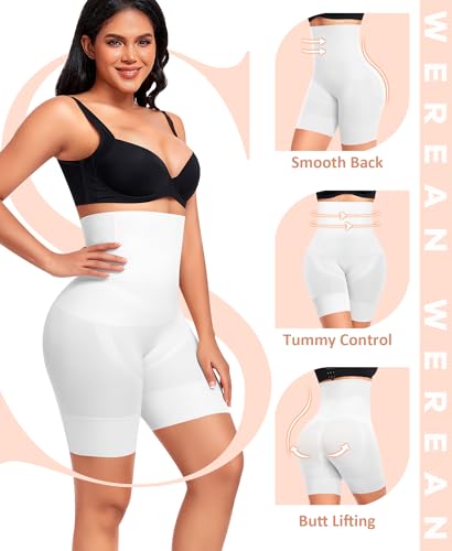 Image of Werena Tummy Control Shapewear Shorts for Women Seamless High Waisted Body Shaper Shaping Underwear Girdle Panties