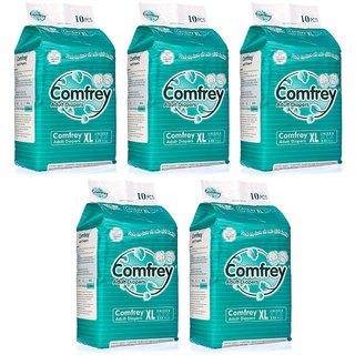 COMFREY ADULT DIAPER XL ( 10 Pcs. PACK ), SET OF 5 PACKS, FOR WAIST SIZE 50-65 INCHES ( EXTRA LARGE ) (B0798RFPQV) Amazon Price History, Amazon Price Tracker