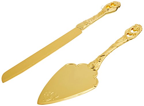 Unik Occasions Cake Knife and Server Set in Gold