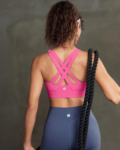 Image of RUNNING GIRL Sports Bra for Women High Support,Strappy Running Supportive High Impact Sports Bras with Sewn in Pads