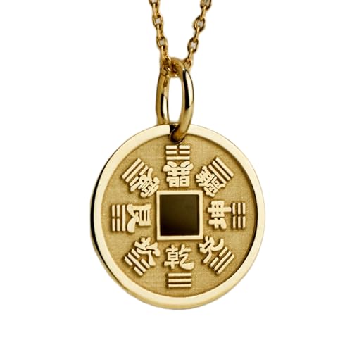 Collier pièce de monnaie chinoise gravée en argent doré pour sublimer vos tenues
