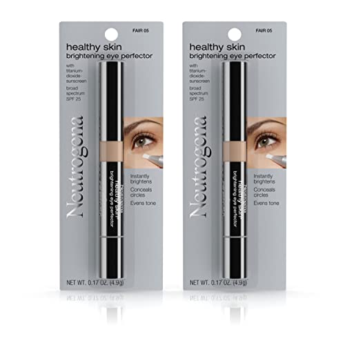 Neutrogena Healthy Skin Brightening Eye Perfector and Under Eye Concealer, Dark Circle Treatment Concealer Makeup with Soy and Vitamin E Antioxidant, Broad Spectrum SPF 25, Fair 05, .17 oz