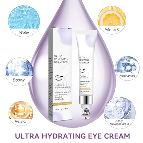 Hydrating Eye Cream for Dry Eye,Retinol Eye Cream for Puffy Eye,Anti Aging Eye Cream with Nicotinamide,Fade Dark Circle & Puffy Eye - Image 3