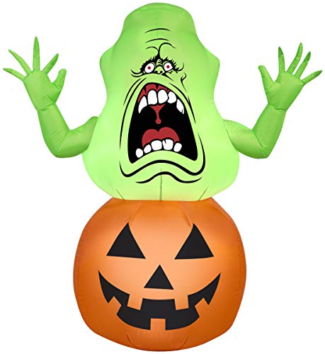 Halloween Inflatable 4 1/2' Slimer in Pumpkin, Holiday Decoration by Gemmy