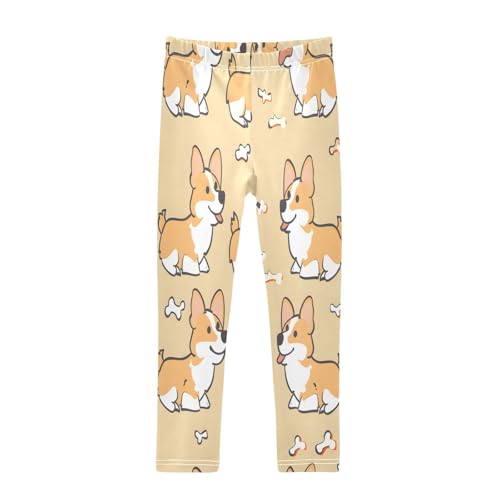 Toddler Girls Leggings Printed Yoga Pants Leggings Corgi Bones for Kids