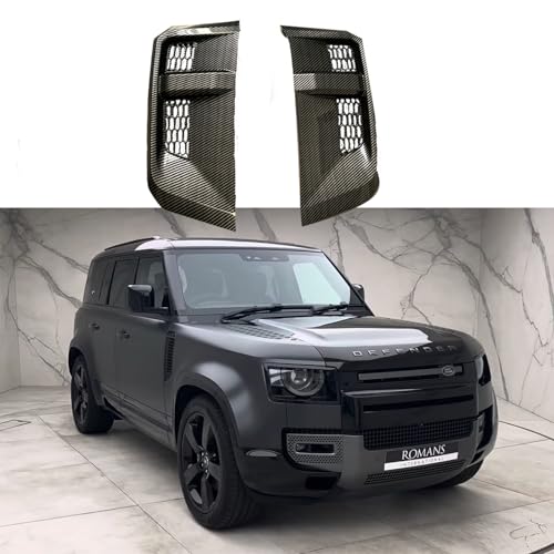 2Pcs Fits for DEFENDER 110 130 2020 2021 2022 2023 2024 2025 Water Transfer Printing Fiber Car Side Vents Black