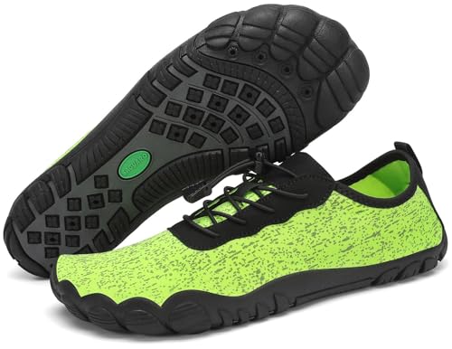 SAGUARO Scarpe da Sport Acquatici Uomo Donna Scarpette Scoglio Traspiranti Leggere Scarpe da Immersione per Piscina Spiaggia Canottaggio Mare Fiume Surf Vela Acqua Cycling, Verde Lime, 37 EU