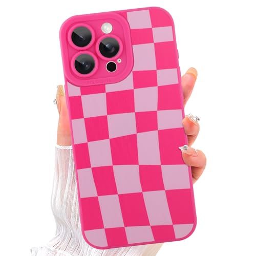 Image of ZIYE for iPhone 16 Pro Case Hot Pink Flower Pattern Phone Case