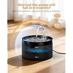 Cat Water Fountain: Dog Bowl Fountains - Automatic Pet Dispenser - Dogs Drinking Waterer Bowls Indoor - Auto Watering Dish Supplies - Easy Cleaning Animal Machine - Quiet 67oz/2L Kitty Drink Fountain - Image 2