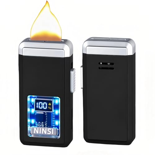 NINSI Smart Wide Flame Butane Lighter, 4 Ignition Modes (Voice/Gravity/Airflow/Tap),