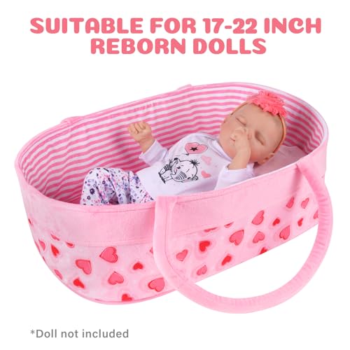Babeside 1213 Reborn Baby Doll Bassinet For 17-22 Inch Dolls Foldable Baby Doll Crib Bed Soft Doll Carrier Doll Accessories thumb #1