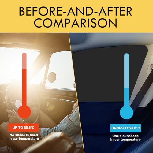 pinflaw 4 peças para-sol de vidro para janela lateral do carro, 62 x 48 x 33 cm + janela lateral fro