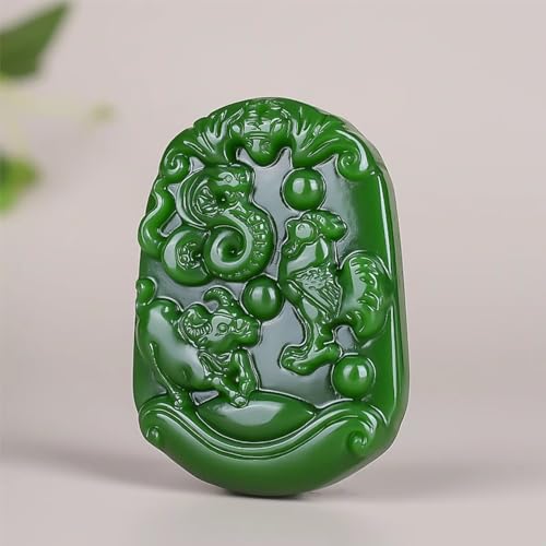 Jade pendentif pour femmes zodiaque et sérénité en jaspe Hetian