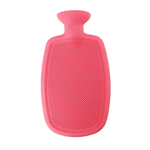 BYVOV Silicone Hot Water Bottle,2L BPA Free,Durable Hot Water Bag for Pain Relief for Neck Shoulder,Hot Compress and Heat Therapy,Red