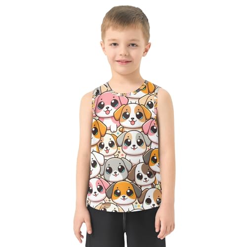 susiyo Cute Little Dogs Boys Sleeveless Tank Top Girls Athletic T Shirt2