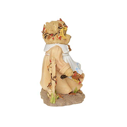 Roman Cherished Teddies, Sarah Thanksgiving Figure, 3.75" H, Resin And Wollastonite, Durable, Collectible Decoration, Decorative, Home Decor #TOP24