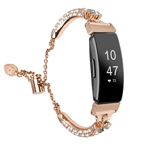 Correa de Acero Inoxidable Compatible con Fitbit Inspire miniatura 1