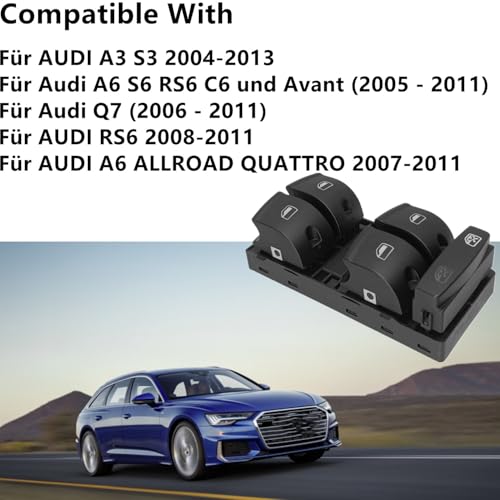 Elektrischer Fensterheberschalter Power Master Fensterschalter,Für Audi A3 A4 b6 b7 A6 c6 Q7,4F0959851 4F0959851A 4F0959851C 4F0959851G