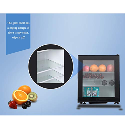 30L Upright Freezer con Glass Door, Compact Vertical Mini Nevera para Dormitorio de Office, Quiet 28dB Energy Saving Single Door Cooler para Bebidas y Cosmetics