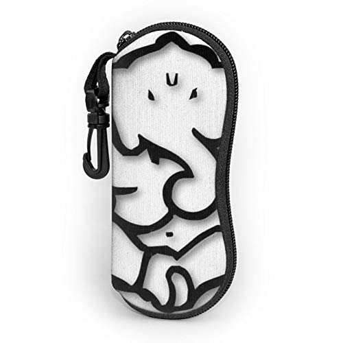 Black And White Clipart Eyeglass Case for Women Men Ultra Light Neoprene Sunglasses Soft Case with Carabiner