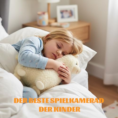 DvBCNMe Alpaka Kuscheltier Lama Kuscheltier Alpaka Geschenk, Kuscheliger Begleiter Für Wohnzimmerdekoration Und Entspannung, Weißes Alpaka Plüschtier 23 cm Weiches PP-Material