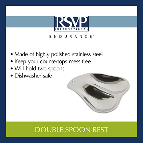 Rsvp DBL-2 Stainless Steel Double Spoon Rest. 7 Inch thumb #6