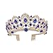 LALAFINA Hair Rhinestones Crystal Wedding Blue Rhinestone Baroque Vintage Crystal Tiara with Combs for Wedding Prom Birthday Party Pageant Womens Headbands