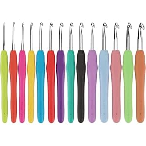 WISYOK 14 Size Crochet Hooks – Ergonomic Crochet Hooks Sets for Arthritic Hands, 2mm -10mm Crochet Needles for Crocheting, Crochet Kit for Beginners Adults