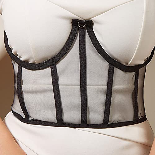 Lace Corset Waist Belt, Mesh Underbust Adjustable Decorative Dress Belts3