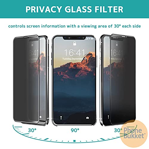 Image of Anti-Spy Privacy Tempered Glass Guard Protector for Apple iPhone 6s Plus (Black) Edge to Edge Full Screen Coverage, Pack of 2