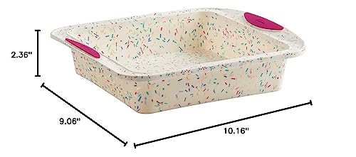 Trudeau Square Silicone Cake Pan, 8X8In, Confetti, 05118556 #TOP6